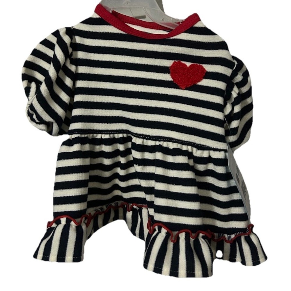 Draper James Navy Blue with White stripes Heart XS Dog Dress New Polyester Blend